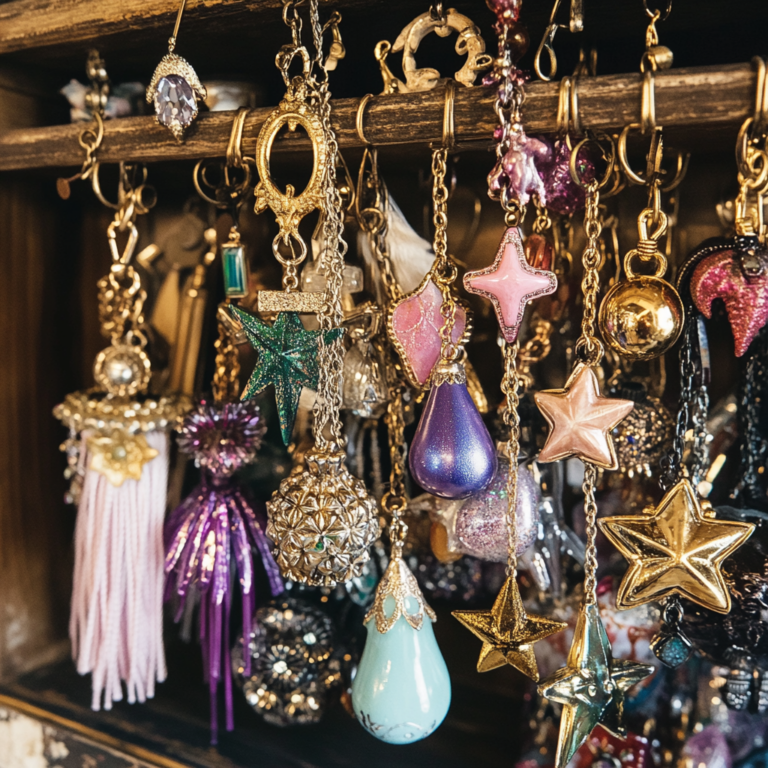 personalized monogram bag charm on a leather tote