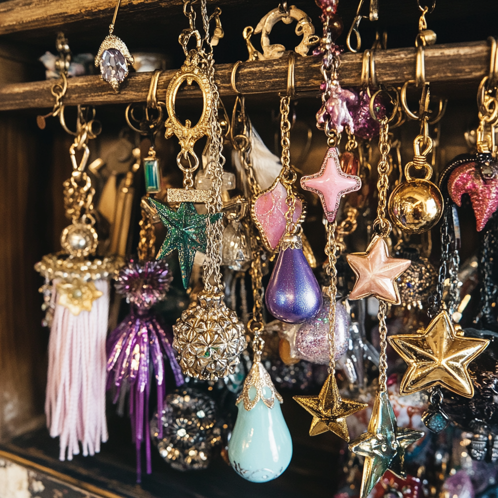 personalized monogram bag charm on a leather tote